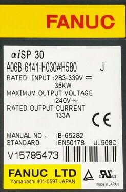FANUC A06B-6141-H030#H580 | In Stock Ships Overnight FANUC A06B-6141-H030#H580 | In Stock Ships Overnight